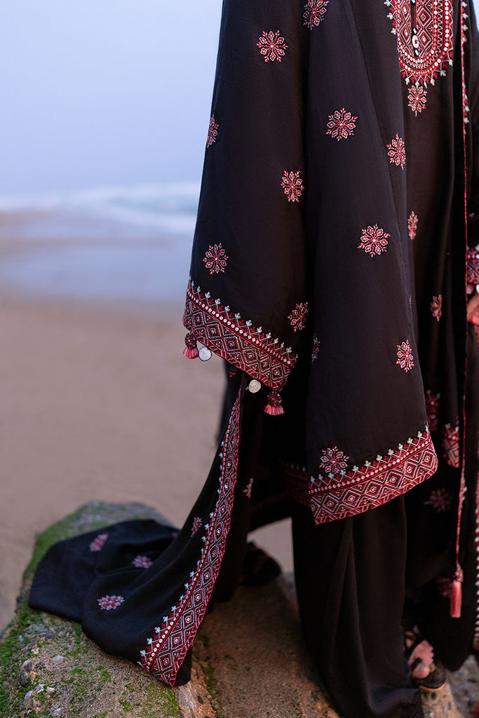 CROSS STICH _ 3PC DHANAK EMBROIDERED SHIRT WITH DHANAK EMBROIDERED SHWAL WITH TROUSER - FIO601